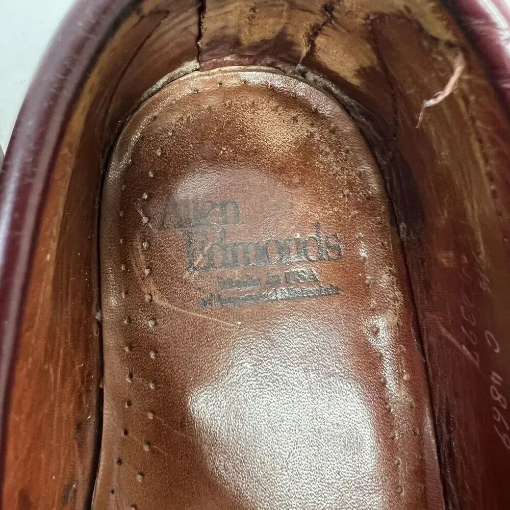 Allen Edmonds Stowe Mens Size 9.5 Loafers Leather Brown Slip On Tassels USA Made